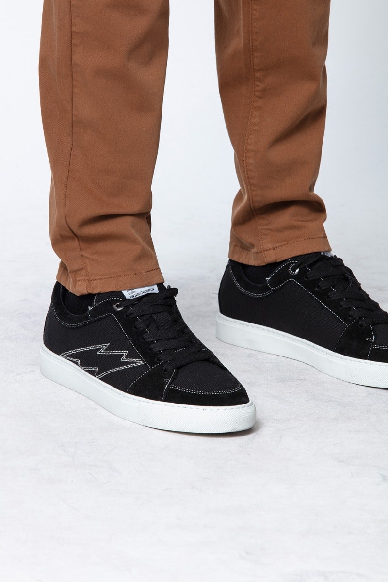 Turnschuhe ZV1747 Canvas - Schwarze Herrenturnschuhe aus Stoff